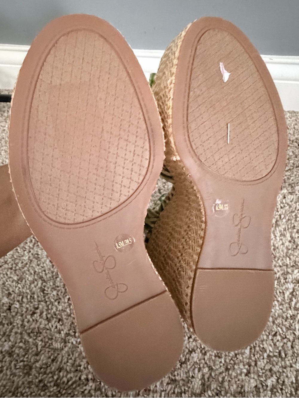 Jessica Simpson Green Leaf-Print Wedge Sandals with Ankle Strap - Picture 6 of 6